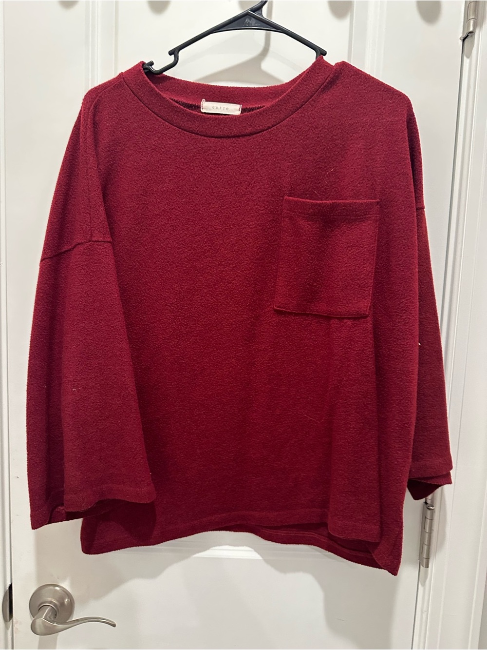 entro Burgundy Long Sleeve Pocket Tee